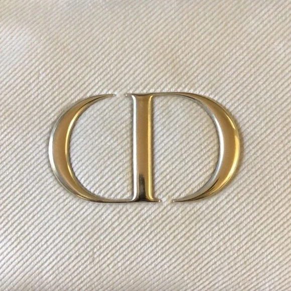 Dior Beauty Makeup Bag Pouch Off White Cream Velvet Medium Makeup Bag Authentic